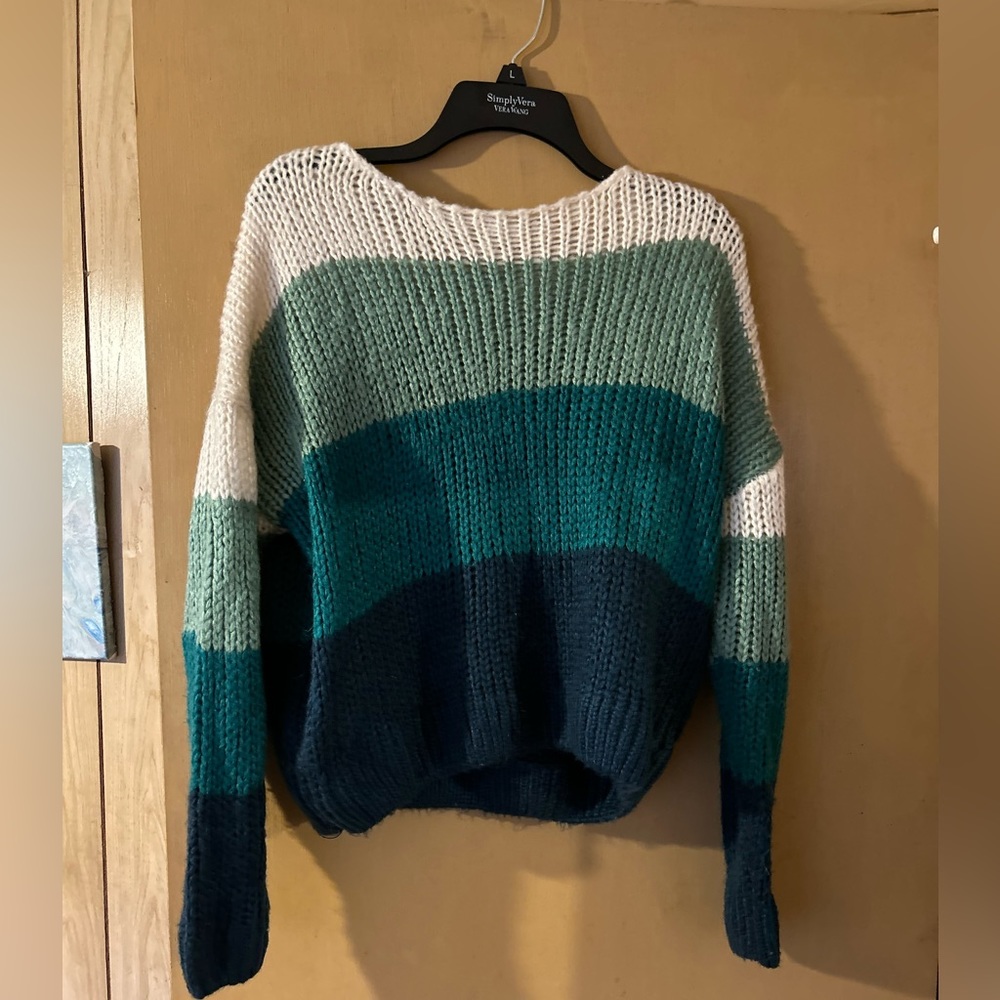 Multicolor knit sweater. Worn once. Size small.